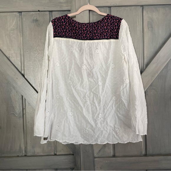 Matilda Jane Snow Globe‎ White Eyelet Floral Blouse Size XL - Picture 8 of 11